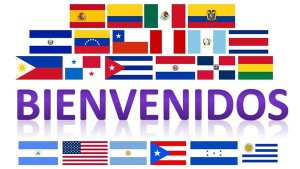 bienvenidos pic with flags